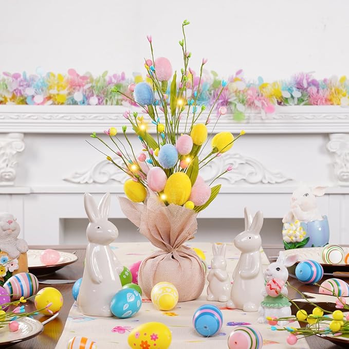 18" Easter Tree with Eggs & LED Lights | Perfect Easter Table Decor