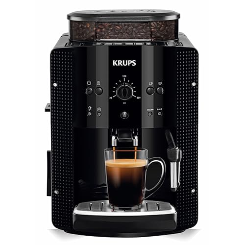 Krups Roma EA810870 - Cafetera superautomática, molinillo cónico de metal, con selección e intensidad de café, Boquilla vapor, 2 boquillas, incluye kit limpieza - Mecánica | Negra