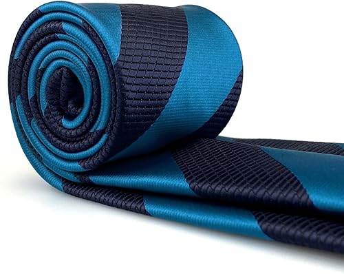 Vista 28 de S&W SHLAX&WING Corbata para hombres Lazos a rayas verde, amarillo y azul para trajes de negocios