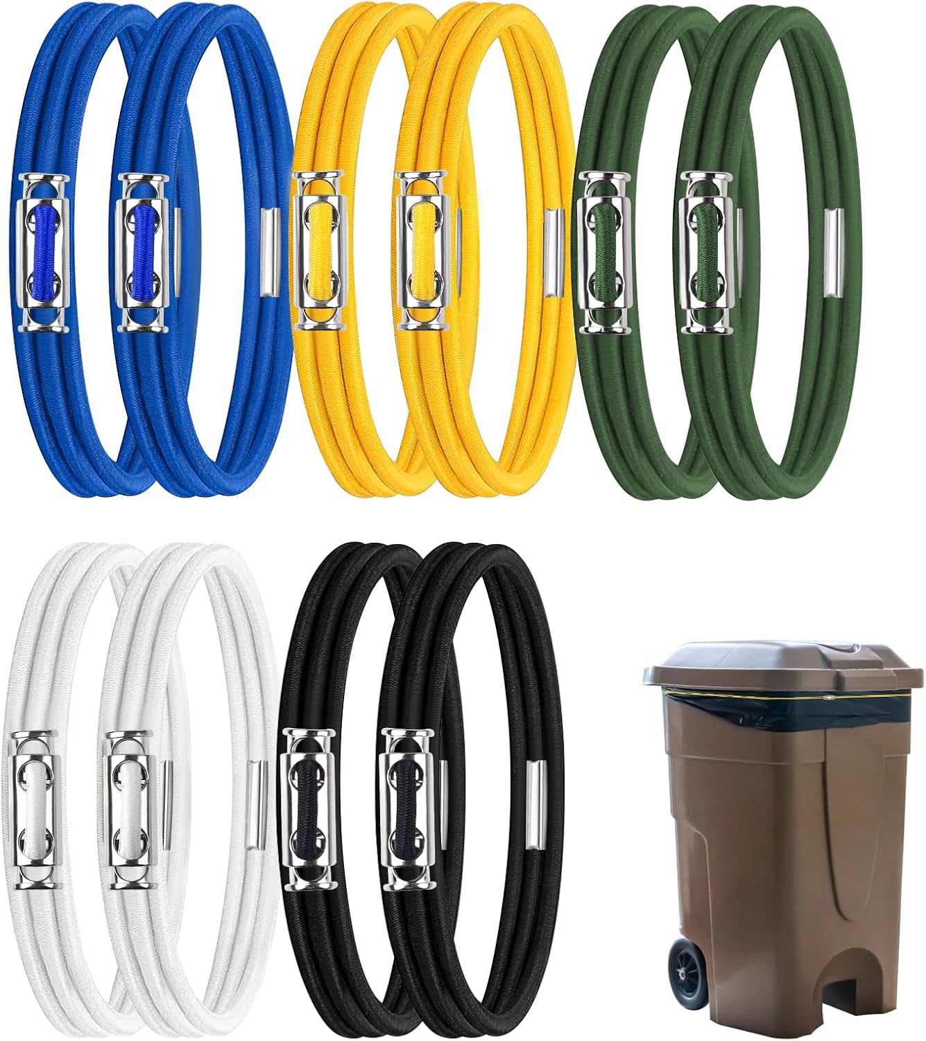 Garbage Can Bands Set of 10,Fit 833 Gallon Trash Can Band