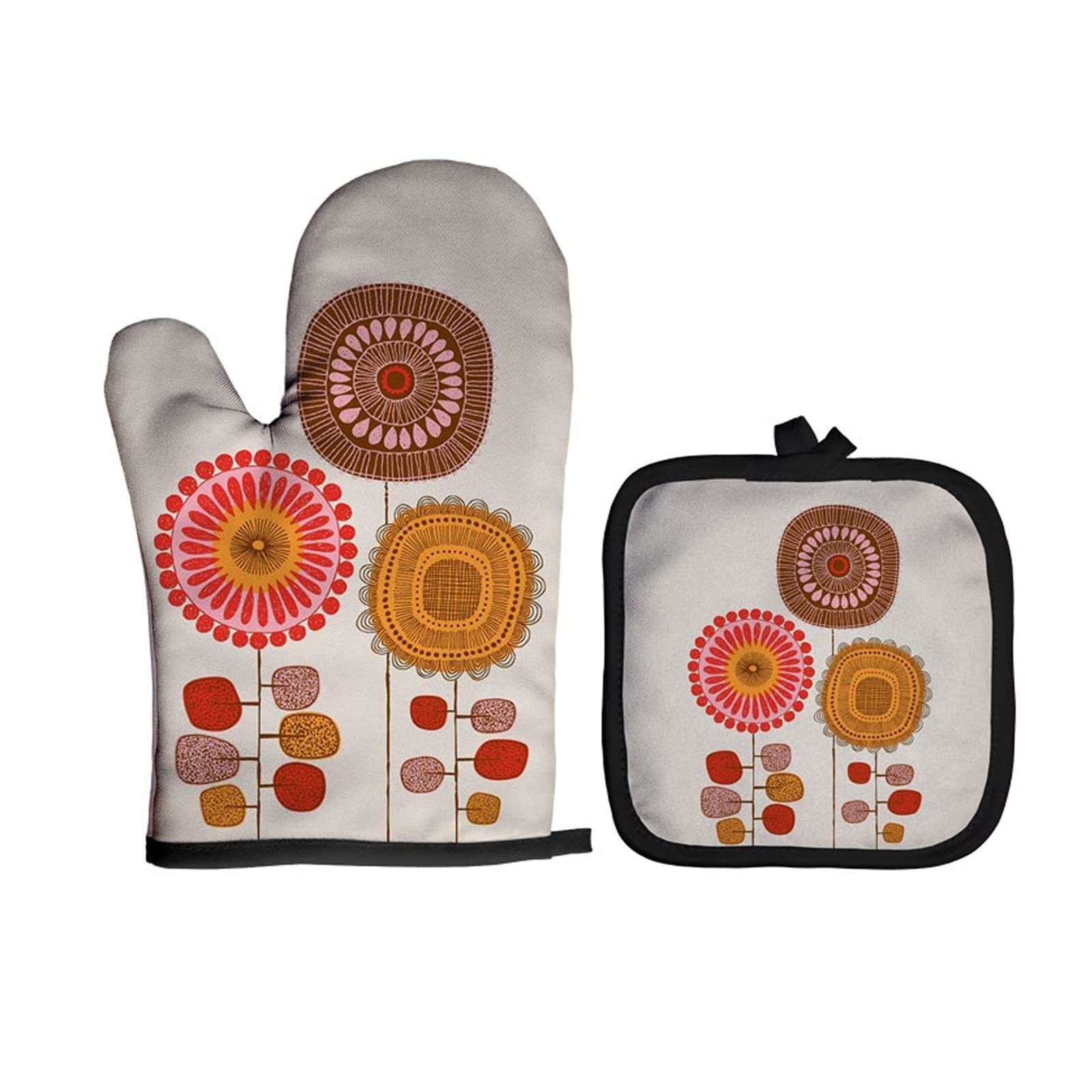Rękawice do pieczenia Dostosuj wzór vintage Rękawica do kuchenki mikrofalowej Pieczenie Rękawice odporne na ciepło Rękawice kuchenne Rękawice Terylene Potholders Akcesoria kuchenne (kolor: 1) (6)