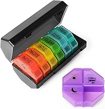 Weekly Pill Box 7 Day 4 Times a Day,Pill Organiser with 28 Compartments, Tablet Organiser for Vitamins,Medication and Supplements