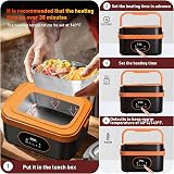 Gamexop 1.5L Upgrade Scaldavivande Elettrico Portatile, Ricaricabile Riscaldamento Automatico Porta Pranzo Termico per Interno ed Esterno Auto Camion e Ufficio Contenitore Termico Per Alimenti Caldi - 4