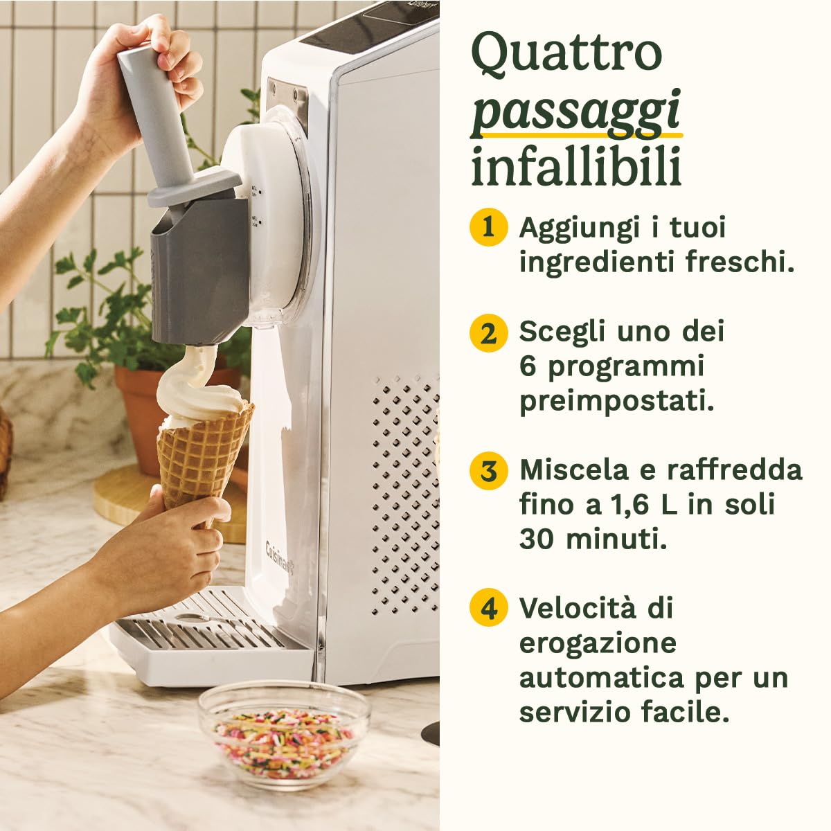 Cuisinart Frost Fusion® - Bevande ghiacciate e gelato soft in 1 | 6 programmi | Granite, cocktail frozen, frappè, vino ghiacciato, sorbetto e gelato soft | Senza ghiaccio | Pronto in 25 min | Autopuli