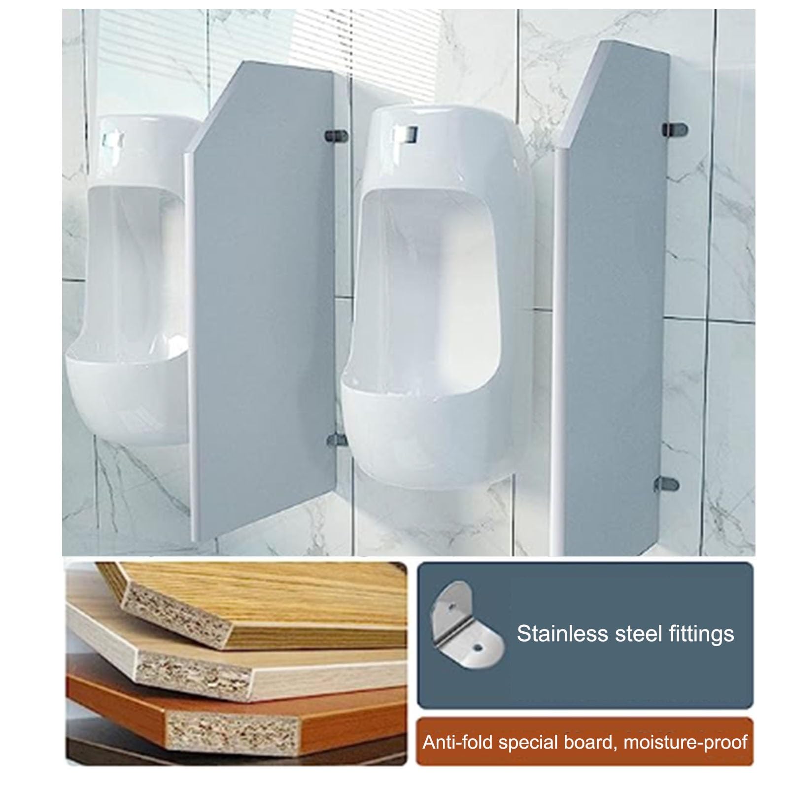 Mampara divisoria para urinario, mampara de privacidad para urinario Masculino de Montaje en Pared, mampara divisoria Impermeable para urinario en hoteles/baños públicos, para escuelas/Guard