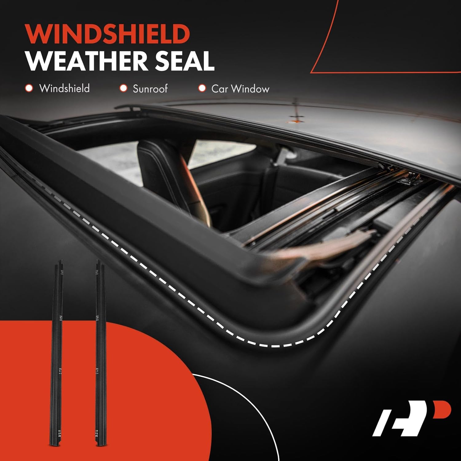 A-Premium 2PCS Outer Window Molding Trim Weather Stripping Kit Compatible with Jeep Wrangler 1987-1995, Scrambler 1981-1985, CJ5 1968-1983, CJ5A 1968, CJ6 1968-1975, CJ6A 1968, CJ7 1976-1986