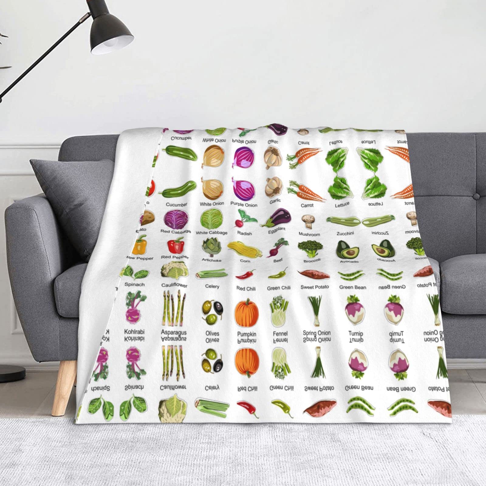 Couverture pour camping et voyage plaid canapé légumes doux