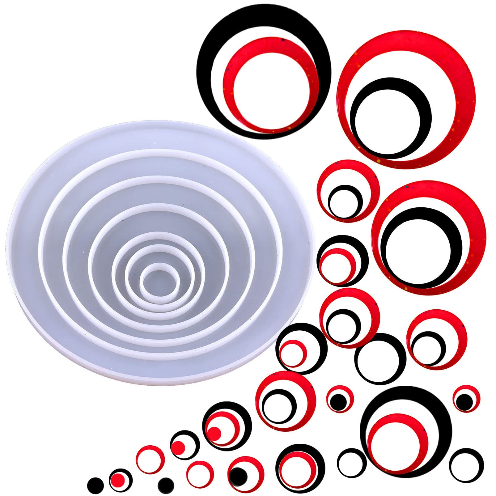 Wall Hanging Silicone Resin Mold Round Circle Shaped Epoxy Silicone Casting Molds for Wall Decoration,3D DIY Making Handmade Home Living Room Bedroom Decor Crafts