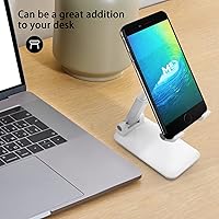 Vista 7 de Soporte ajustable para teléfono celular, soporte plegable para teléfono y tableta, soporte para escritorio, altura en ángulo, ajustable, compatible