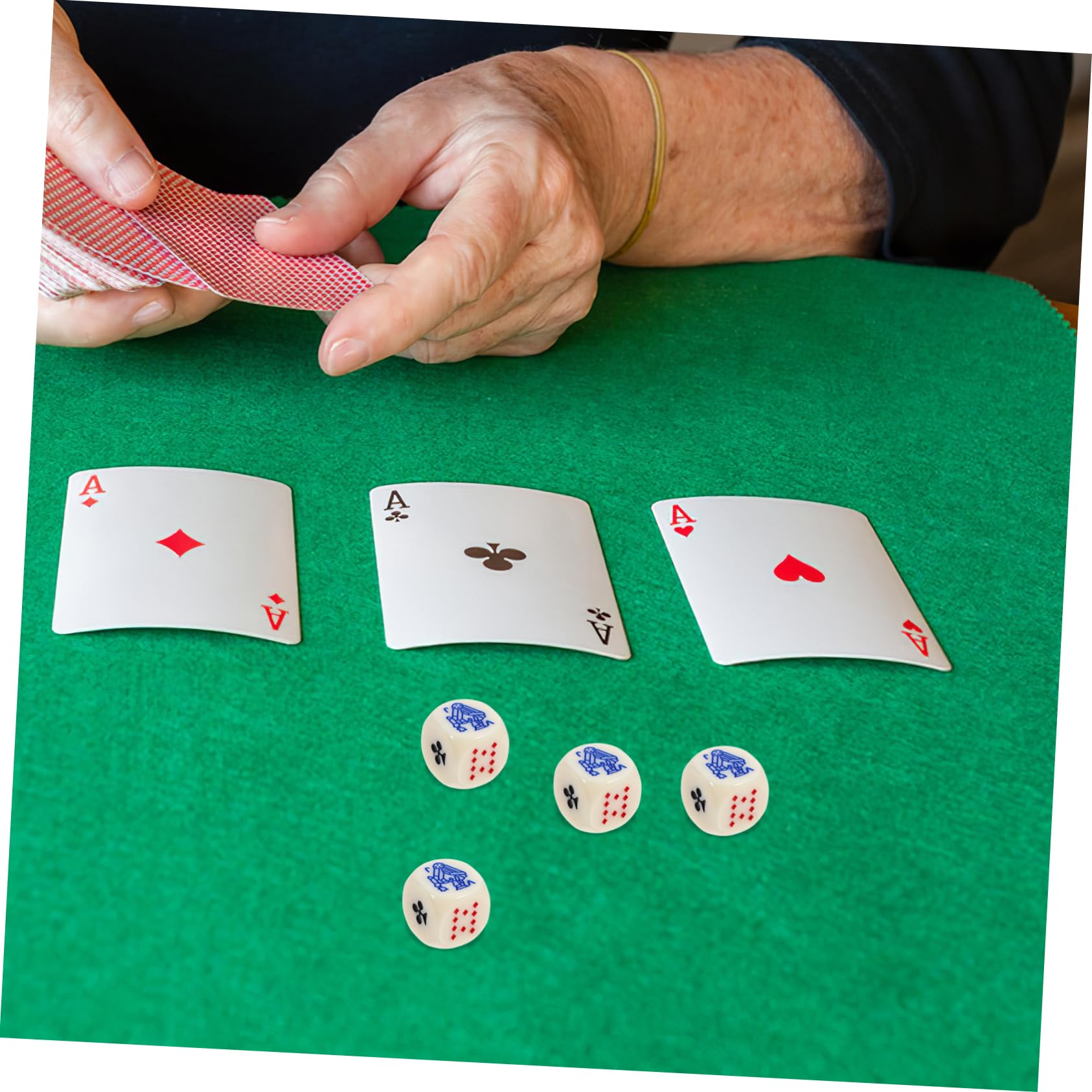 KOMBIUDA 75pièces Dés Acrylique pour Jeux De Poker Espagnols Accessoires De Fête Amusants Dés à Jouer Jeu Portable pour Bar Et