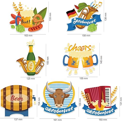 Miniatura 2 de Happiness Oktoberfest - Centros de mesa para el Oktoberfest, centros de mesa alemanes para el Oktoberfest, fiesta de cerveza alemana, festival de