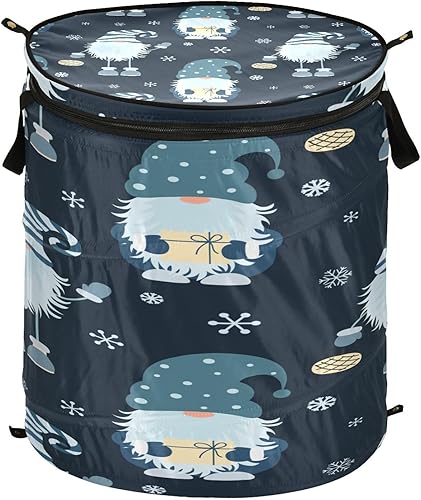 Hamper Decore collapsible durable fabric storage baskets bins for kids Christmas Scandinavian Goodluck Gnome,cestas para ropa sucia