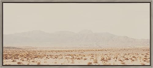 Miniatura 2 de Kate and Laurel Sylvie California Dreaming - Lienzo enmarcado para pared, 18 x 40 pulgadas, gris, arte moderno de paisaje de montaña del desierto