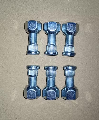 Miniatura 3 de 6 pernos dentados clase 12.9 para rueda dentada de 12-20, moleteado de 0.56 pulgadas (0.563 in) de longitud debajo de la cabeza con tuercas de