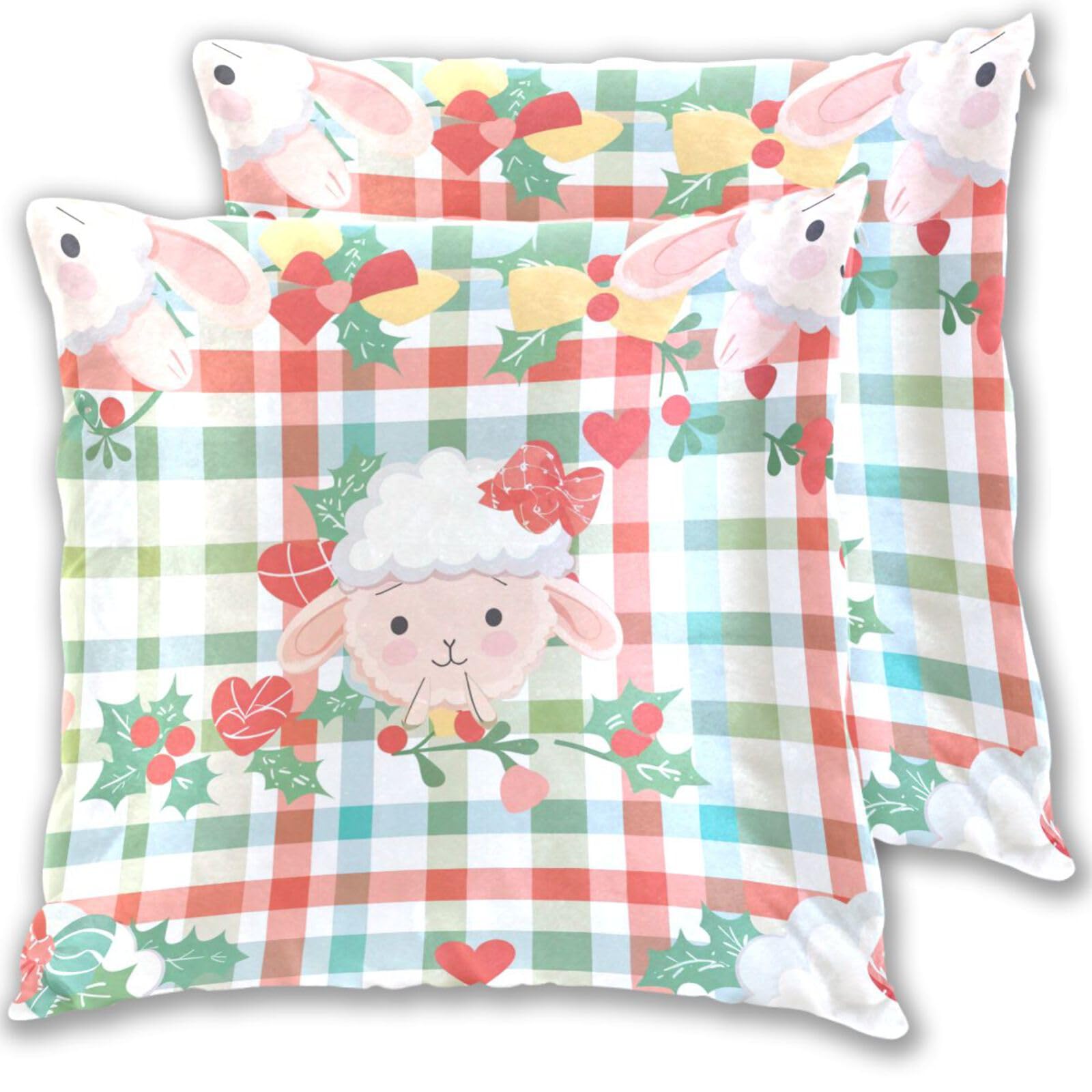 Taies d'oreiller en satin d'agneau de Noël 45,7 cm pour embellir votre canapé