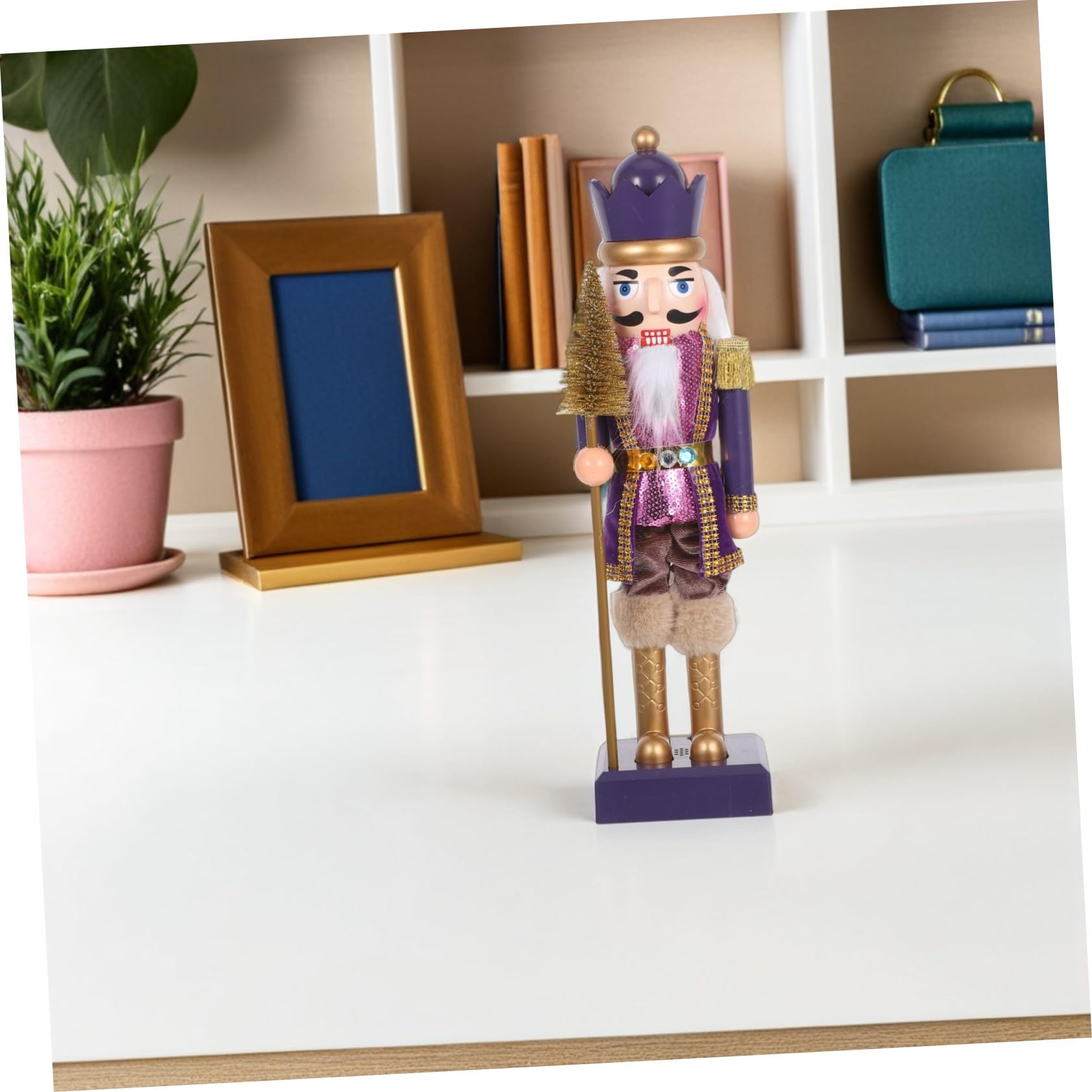 GLEAVI Leuchtende Nussknacker Weihnachtssoldat Figur Dekorativer Weihnachtsnussknacker Weihnachts Kaminsims Nussknacker Weihnachtsbedarf