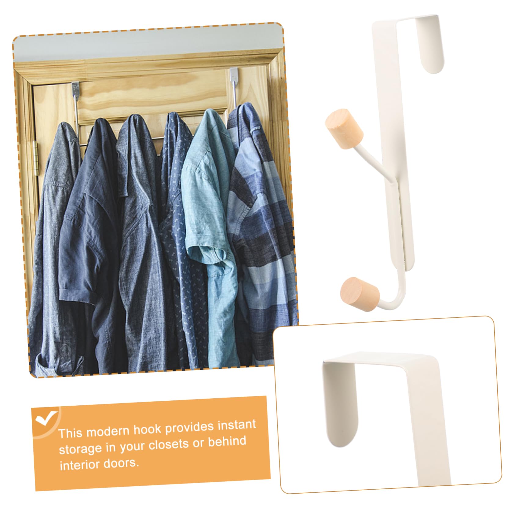 Amosfun 2 Series Ganchos Para Puerta Doble Al Colgador Multifunción Para Bolsas Y Sombreros Organizador De Almacenamiento Sin Perforación Para Baño Cocina Y Dormitorio 4 Piezas X 2
