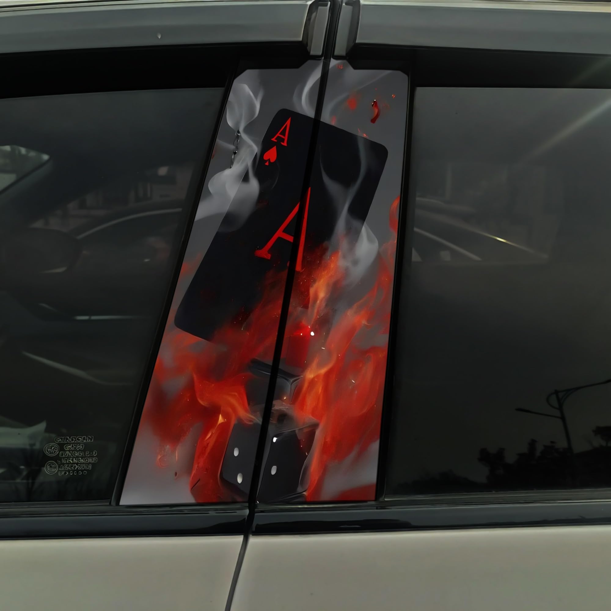 2PCS Car B-Pillar Stickers Decals Set Vinyl Auto Decal for SUVs/Trucks/Vans Waterproof Sun-Proof Scratch Cover(Black)