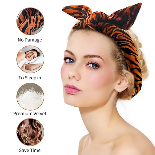 Miniatura 2 de Diadema para rizos sin calor, barra rizadora extra larga de 63 pies, rizadores de pelo durante la noche para dormir, incluye 4 coleteros para el