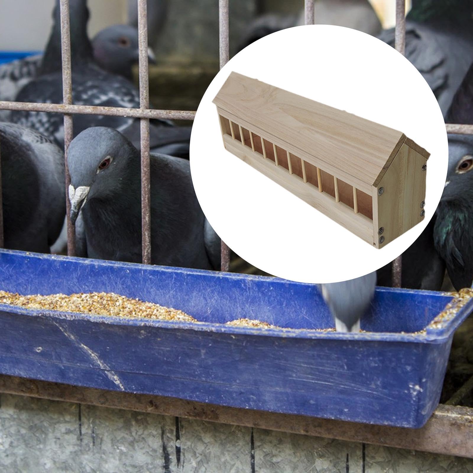 Comedero para Palomas, Recipiente Ranurado, Suministros para Aves, Comedero para Aves de Jardín, Dispensador de Comida para Codornices, Palomas Y Otro, 60cm