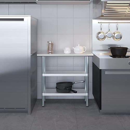 Vista 5 de Mesa de trabajo de acero inoxidable AmGood