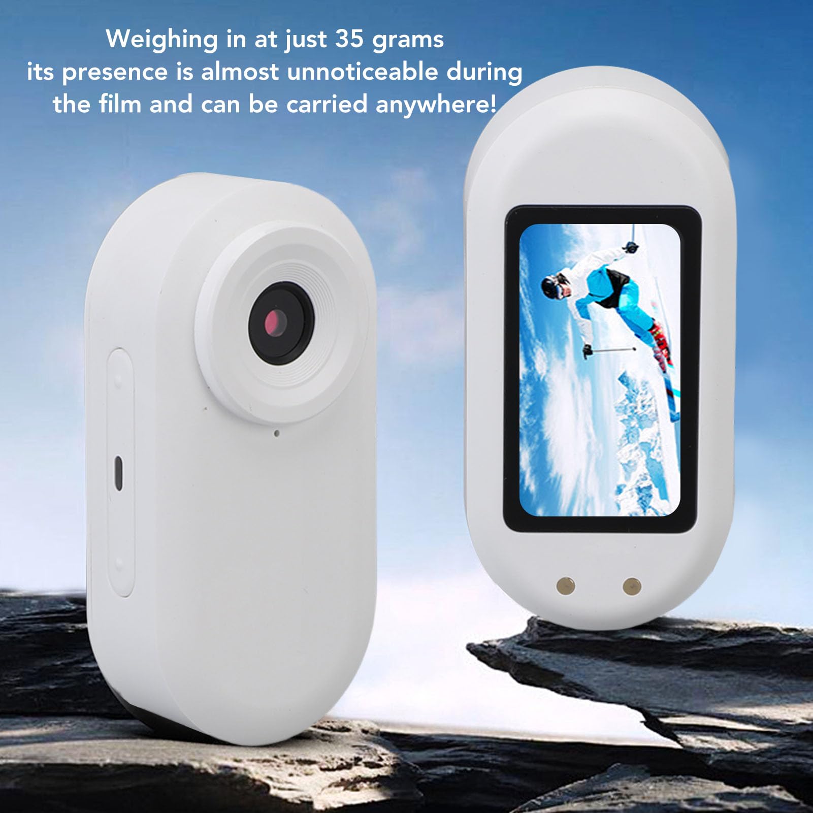 Garsent 128 GB FHD 1080p Mini Body Camera, Wodna Wood Do Noszenia kamerę Nadwozia, Kamery Rejestrujące Rozmiar z Audio i Wideo, Przenośna Kamera na Zewnątrz Do Pracy, Podróży, (WHITE)