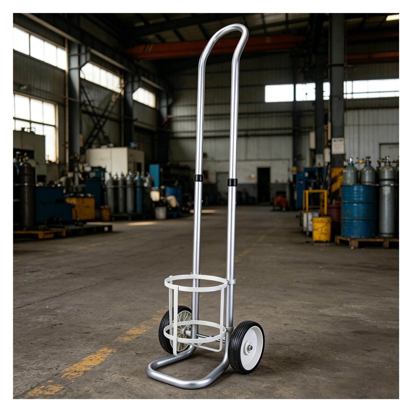 MZZKFC Cylinder Cart with 2 Wheels，Lightweight Adjustable Height Gas Cylinder Hand Truck Dolly，Gas Cylinders Fixed Rack for 2 4 5 6 8 10 15 20L Gas Bottles(16.8cm/6.6 in)