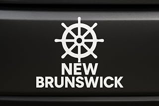 New Brunswick Sticker Bold Letters Decal with Ship Wheel Outline Vinyl for Laptop Car Window Bumper Waterproof Motorcycle AUTO Bottle