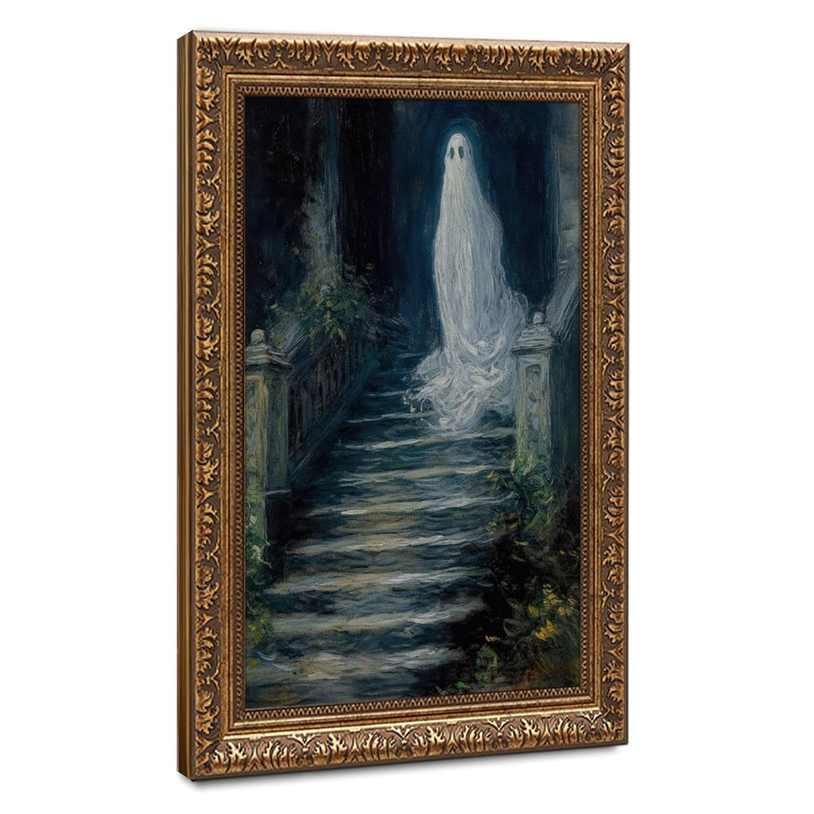 Bareronor Vintage Ghost Canvas Poster Bedroom Decor Landscape Office Room Decor Gift 12" L X 18" W