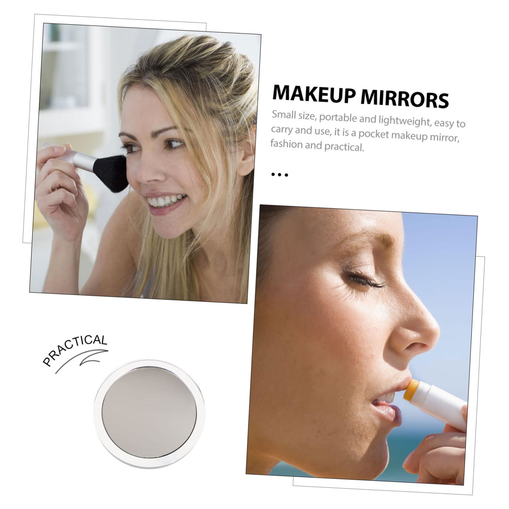 FRCOLOR 4 Espejos de Maquillaje con Ventosa para Mujer, Espejo de Maquillaje, Espejo de baño, Espejo de Aumento, Espejo de 20 aumentos, práctico Lupa de Afeitar, Viajes