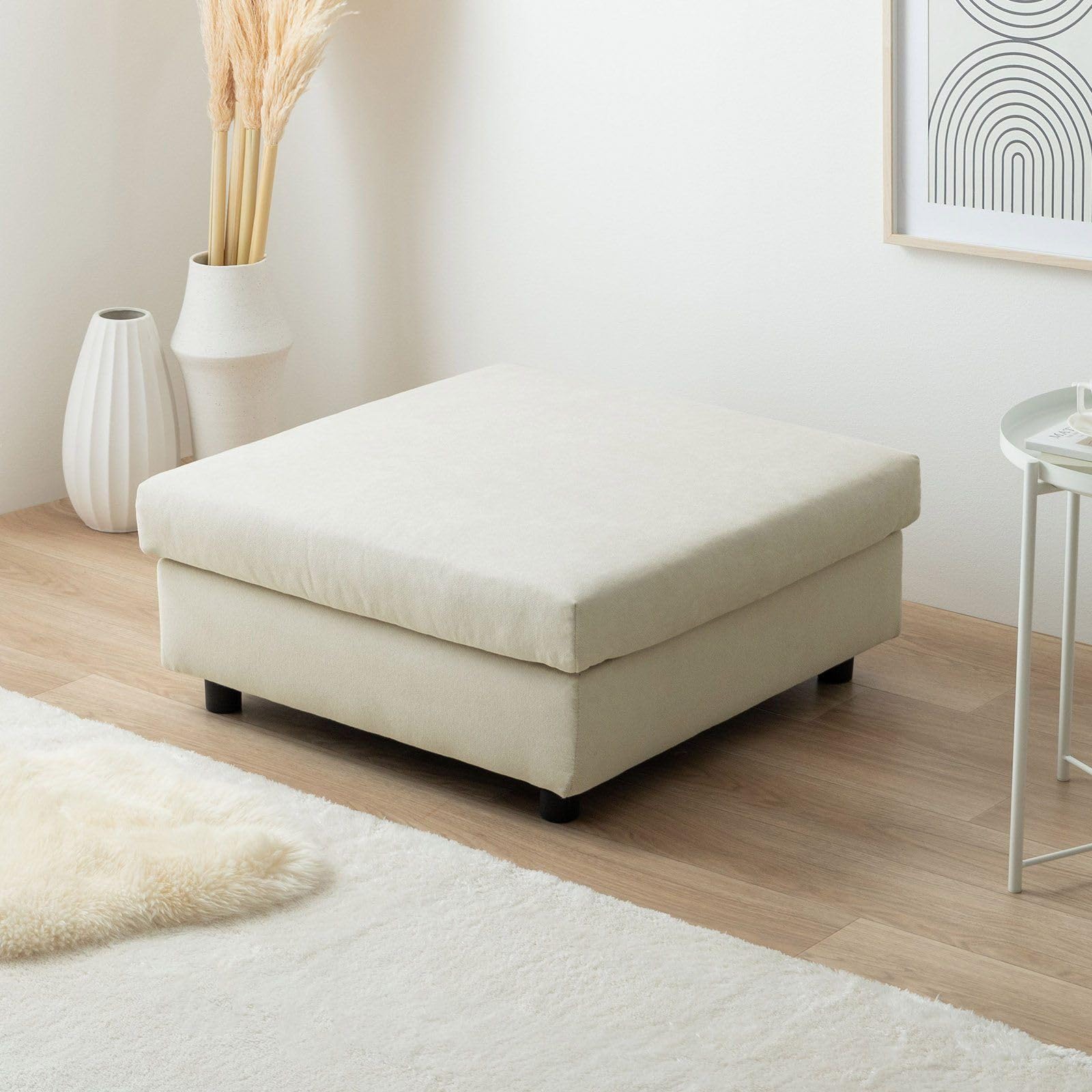 Amazon｜家具350 オットマン ソファー スツール 単品 足置き台 椅子