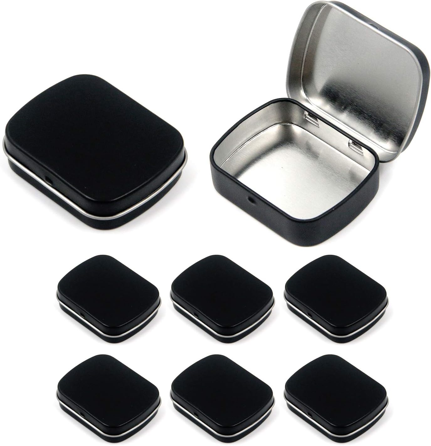 MY MIRONEY Black Rectangular Empty Hinged Tins Containers