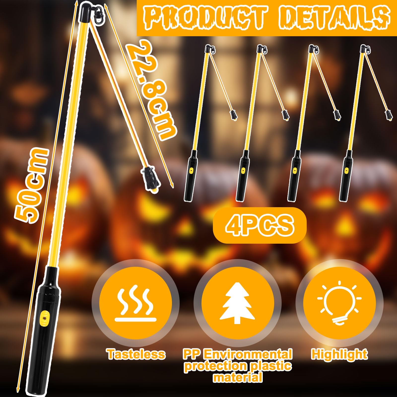 4x Elektrische Laternenstäbe Für Kinder - LED Mit Warmweißem Licht Für Laternenumzüge