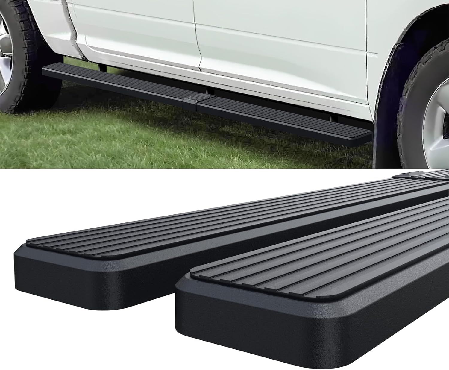 Wheel-to-Wheel HD Ridez 5" Stainless Steel Side Steps Compatible with Ram 1500 2009-2018 Crew Cab 5.5ft Short Bed & Ram 2500 3500 2010-2026 (Nerf Bar Side Steps Side Bars)