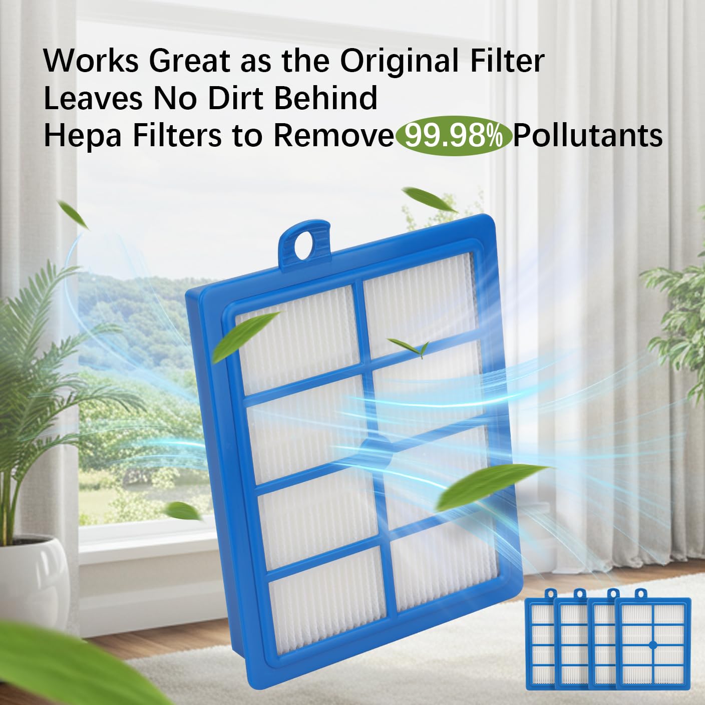 GreeSuit Lot De 4 Filtres HEPA De Rechange Pour Aspirateur Electrolux Philips