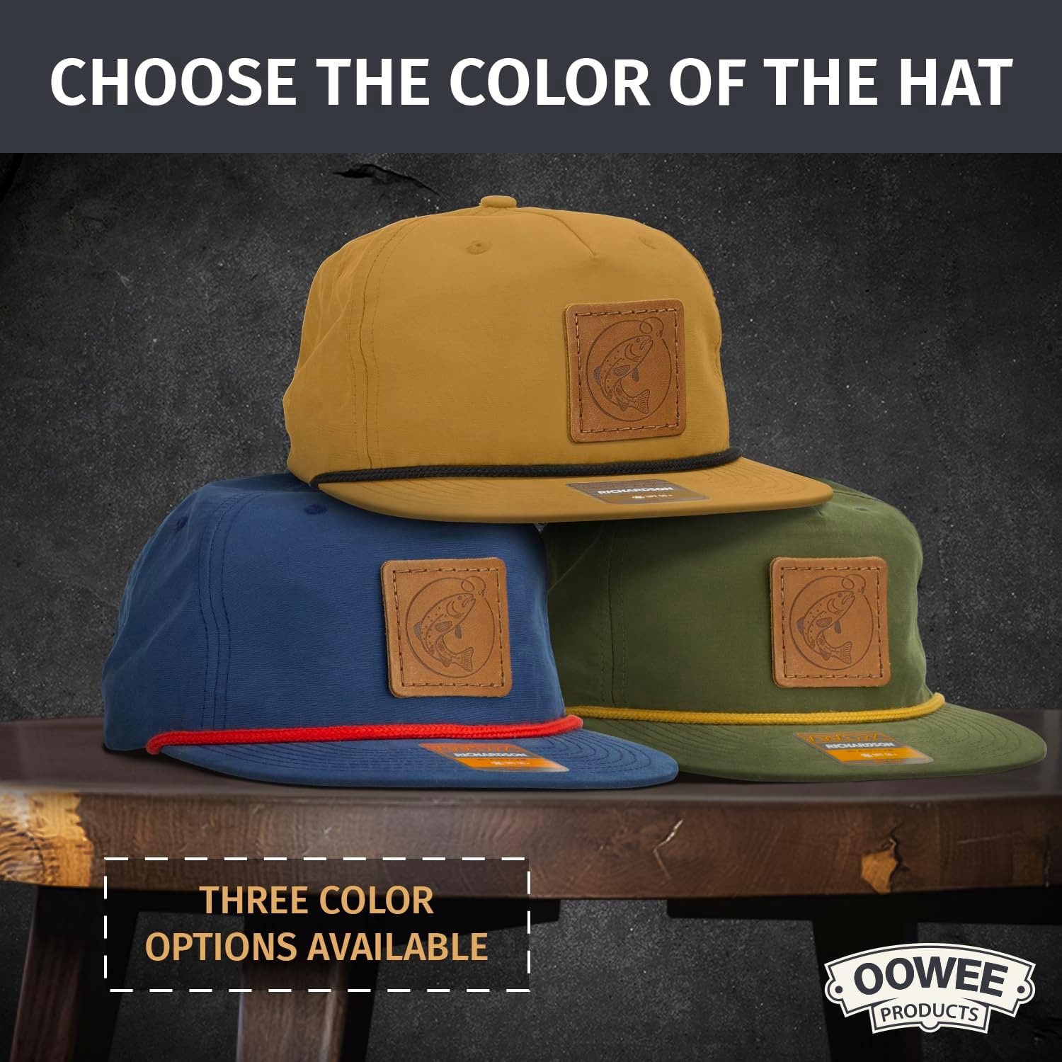 Leather Patch Hats for Men | Machine-Stitched Badge on Richardson 256 Trucker Hat, Dad Birthday Gift