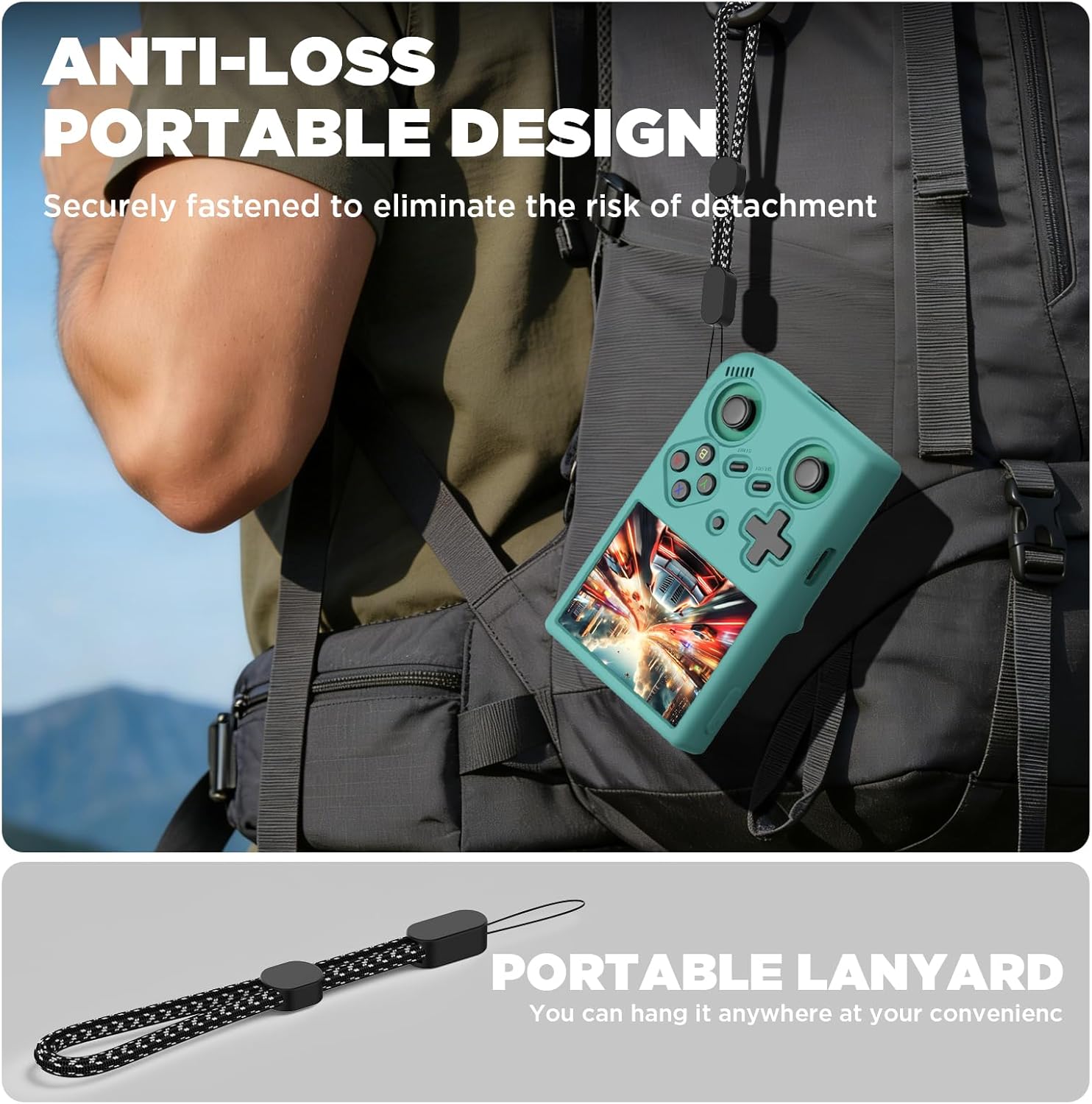 for RG35XX Pro Soft Silicone Protective case,case Compatible with RG35XX Pro and landyard (Pine Green) - Image 7