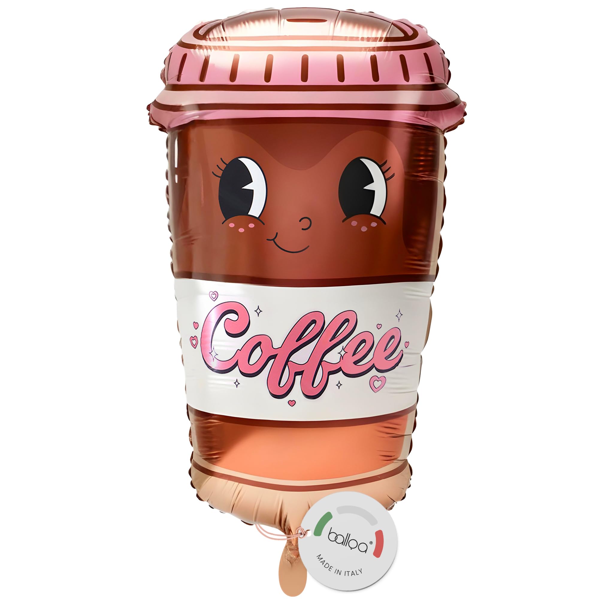 balloa Foil Balloon XXL Coffee Cup, Helium Balloon Coffee Mug Decoration, Balloon Coffe Design, Gift Idea for Coffee Lovers Women Men Cafe Party Celebration, Party Decoration Birthday, 61 cm