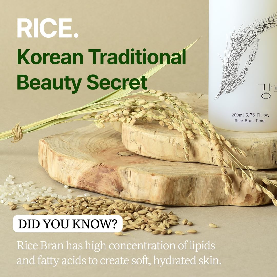 Gentle Rice Bran Toner Korean for Face (Tone, Rejuvenate & Moisturize) - Hydrating Vegan with Hyaluronic Acid - Rice Bran Extract (6.76 Fl oz) - Image 4