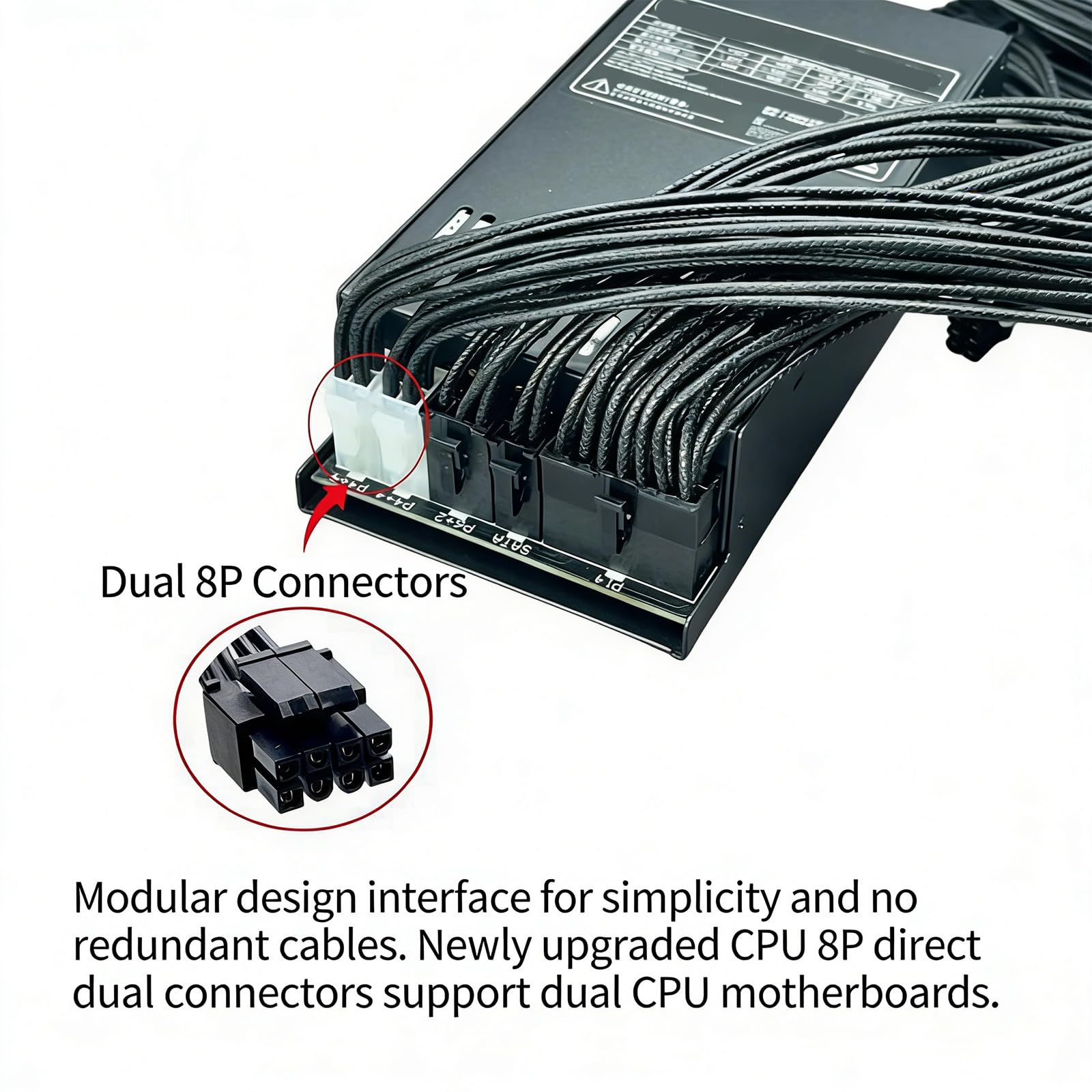 500W / 600W / 700W / 850W CPU 8P Modulo di alimentazione Full Module Power Supply Low per Server Accessori Full