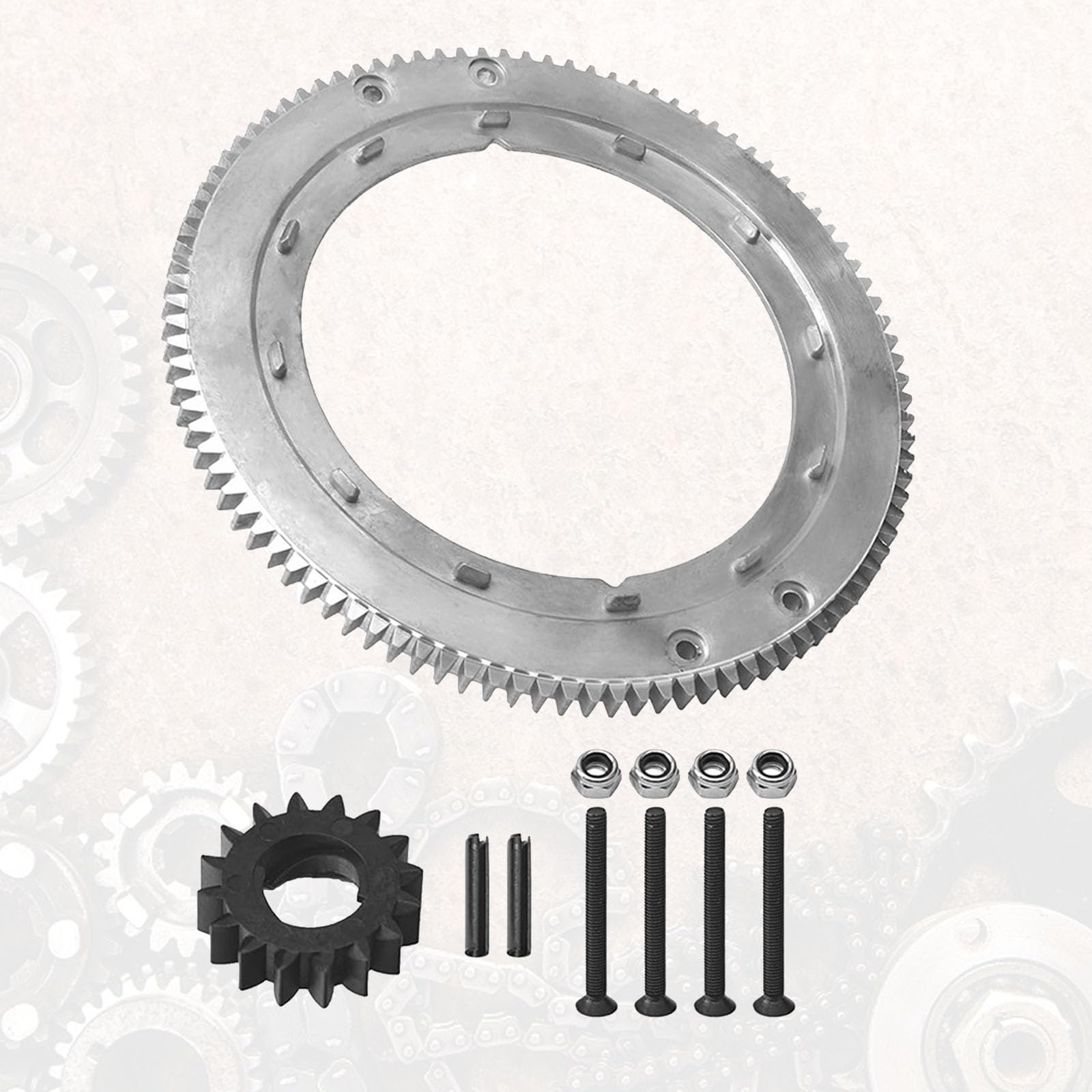 CHICHIYANG Metall Schwungrad Ring Getriebe Kit 696537 Rasenmäher Ersatzteile passend für Briggs & Stratton Motoren 19G437-1190-E1