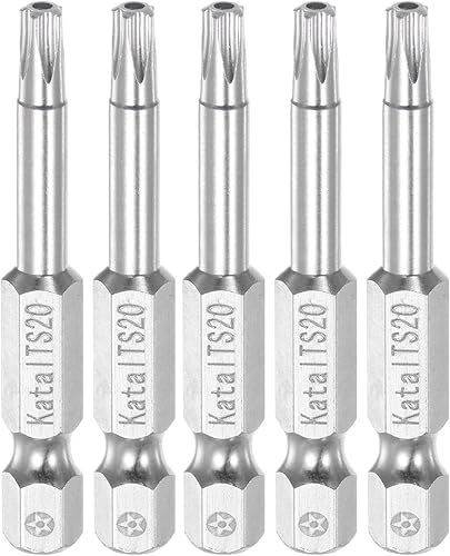 HARFINGTON 5 piezas TS20 Magnetic Security Star 5 Puntas Destornillador Punta 14" Hex Shank 2" Longitud