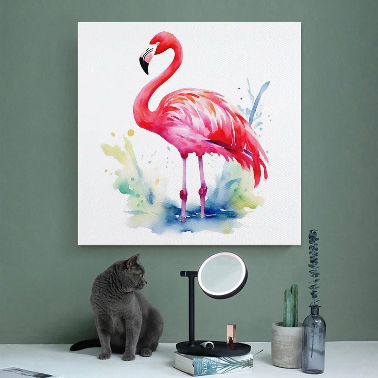 フラミンゴのアクリル画 大きめアート フラミンゴのアクリル画 大きめアート フラミンゴのアクリル画 大きめ