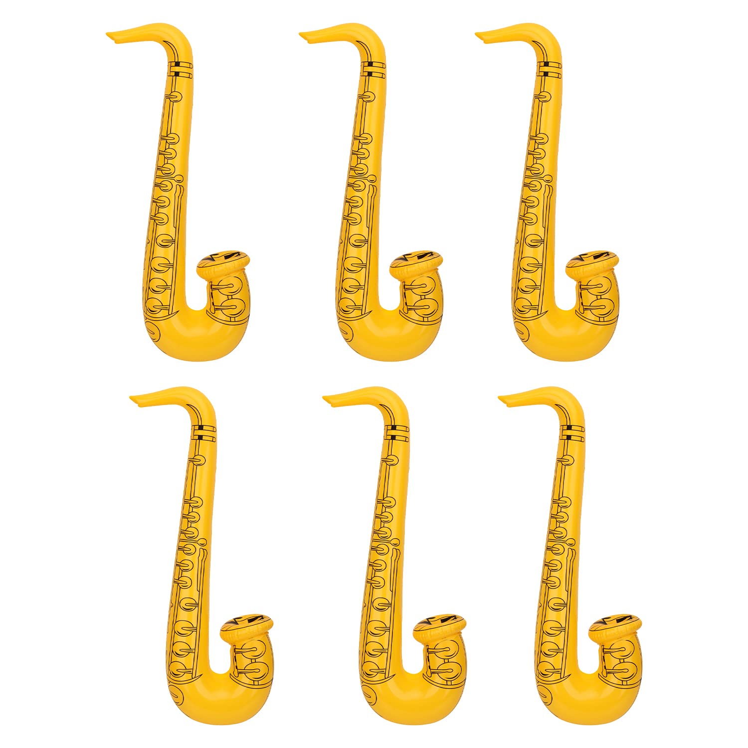 Trimming Shop Inflatable Saxophone Balloon 6pcs, Yellow