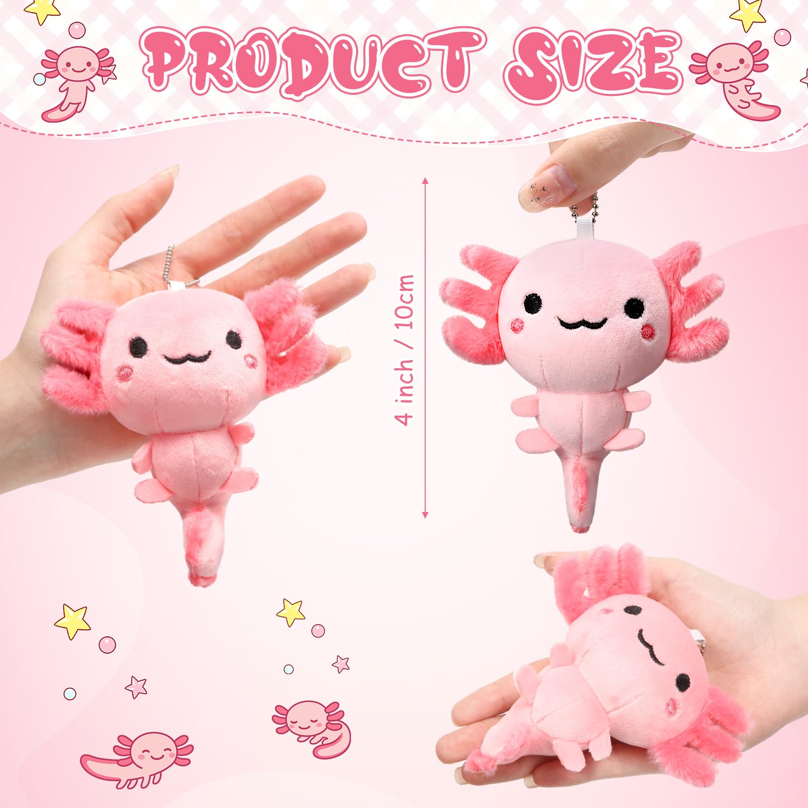 Amazon.com: Poen 8 Pcs Axolotl Keychain Plush Toys Valentine's Day