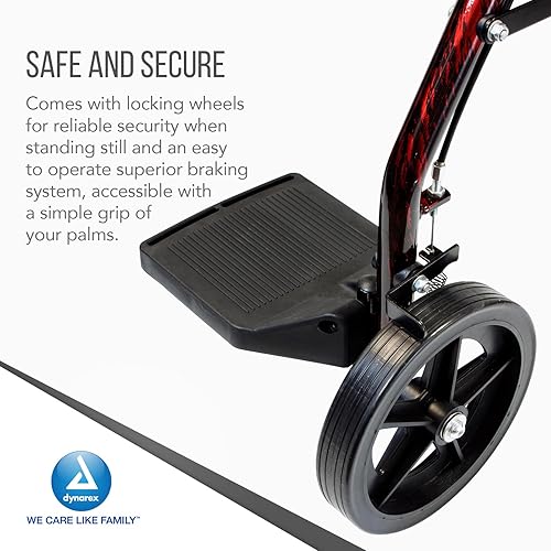 Miniatura 4 de Dynarex DynaGo Duo Transport 4 ruedas - Andador con ruedas de pie y silla de ruedas de transporte sentada - Reposapiés plegables, capacidad de peso