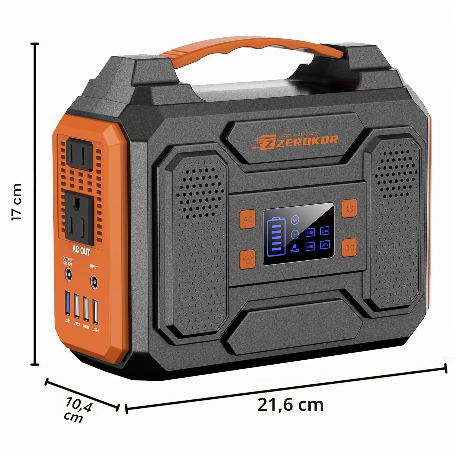 Generador solar portátil, estación de energía portátil de 300 W con panel solar plegable de 60 W, onda sinusoidal pura de 110 V, paquete de batería de litio de 280 Wh con salida de CA CC para uso en