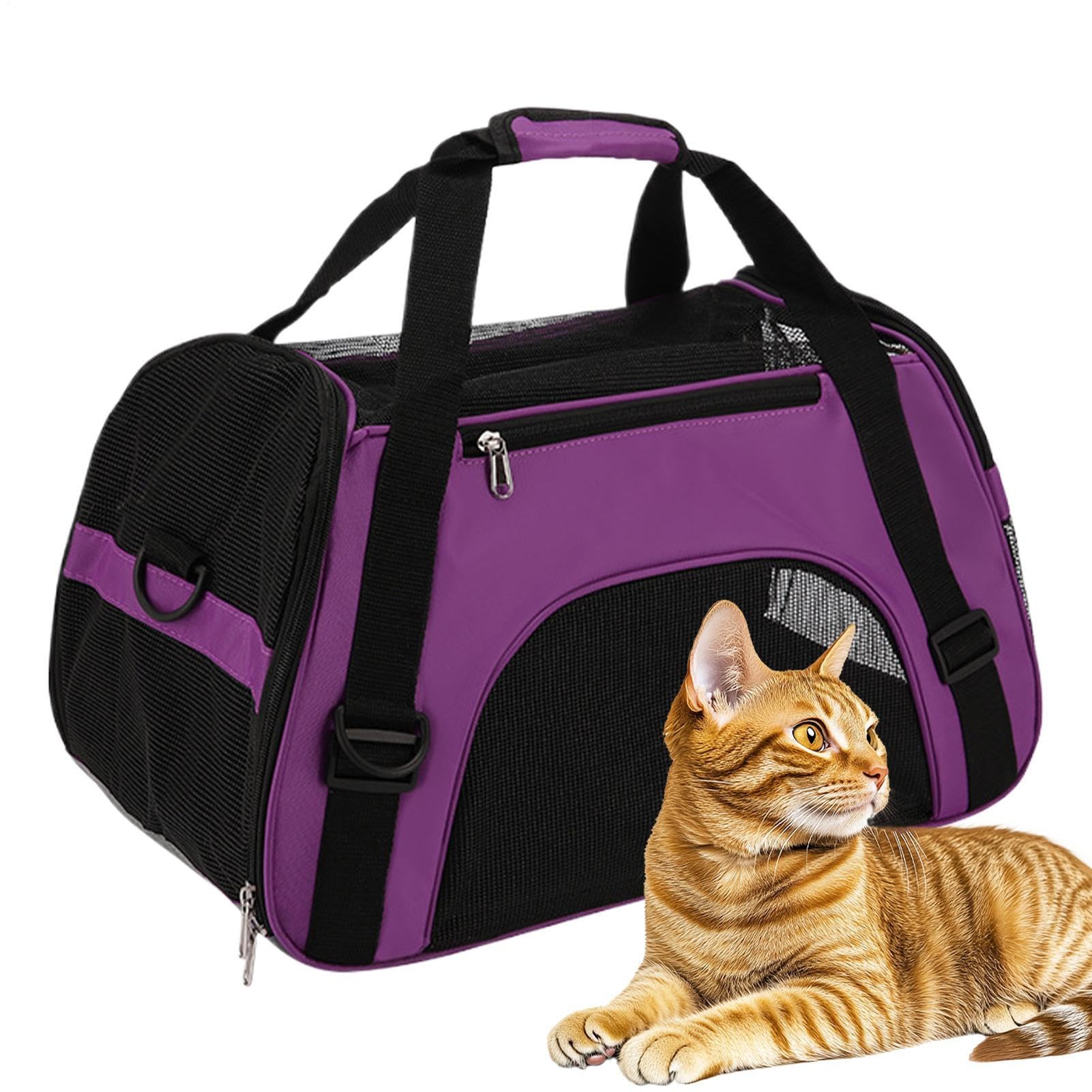 Transportín para Perros,Caja Transportadora para Gatos | Transportín Portátil Ergonómico Y Transpirable para Senderismo, Exteriores, Paseos Y Camping para Mascotas