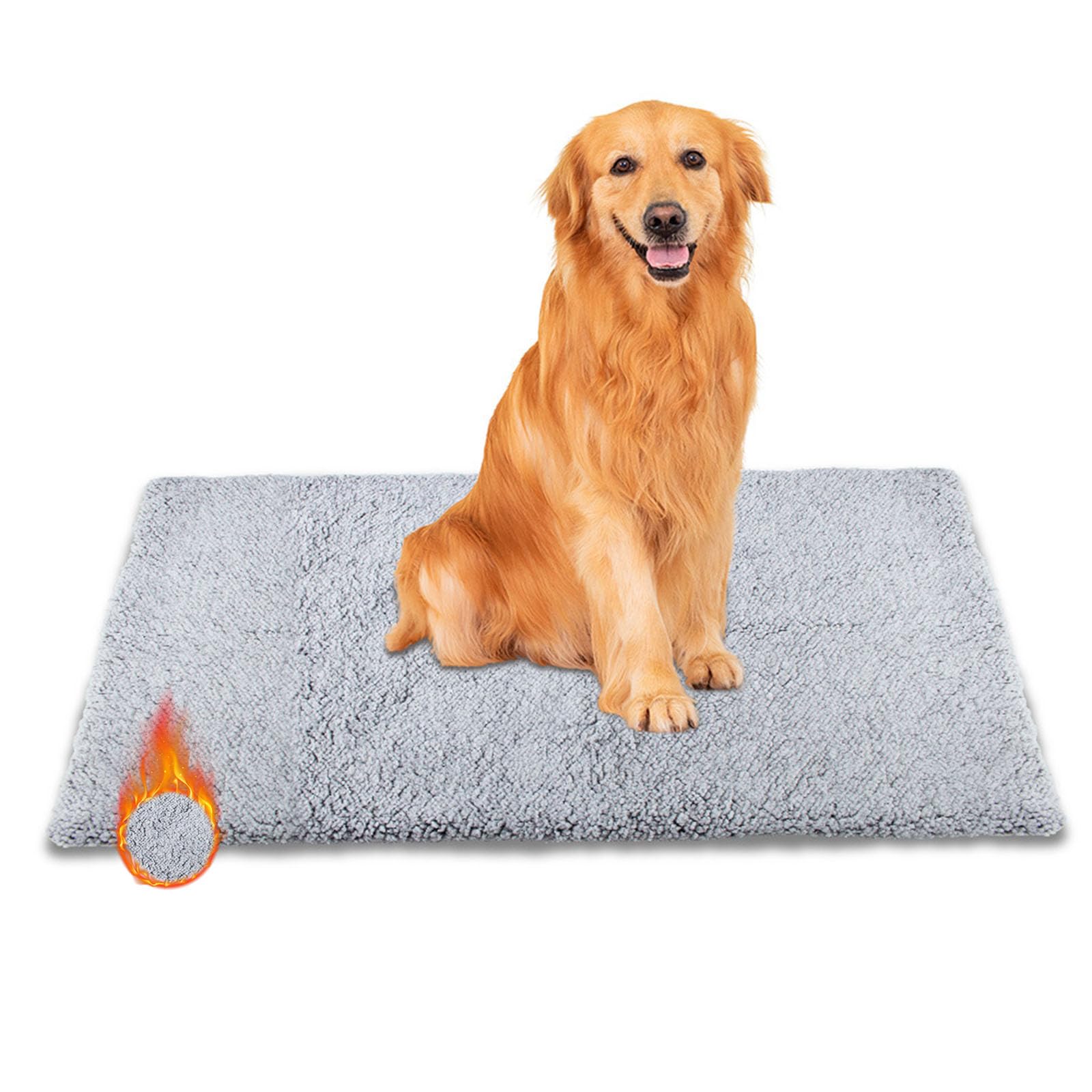BSITSSS Grey Self-Warming Blanket for Cats & Dogs, Thermal Bed Without Electricity and Batteries, Pets Self-Warming Mat, Pet Mat for Dogs and Cats