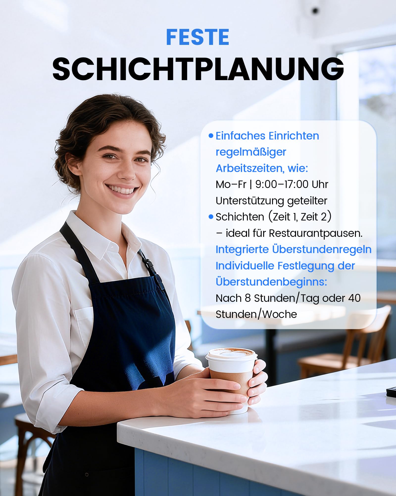 NGTeco Zeiterfassungsgerät für Mitarbeiter (Fingerabdruck + PIN), Standalone Stechuhr, Kein WiFi/Software/Monatliche Kosten, Deutsch